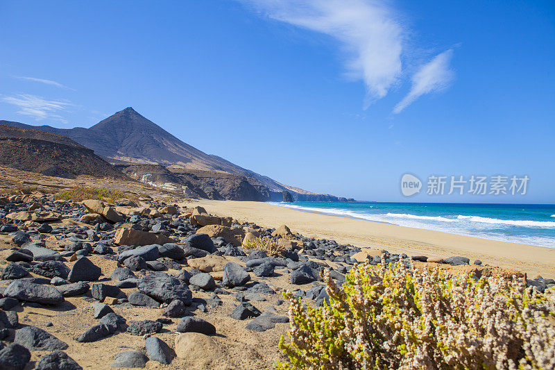 高山，Cofete海滩和Roque del Moro - Fuerteventura地质地标